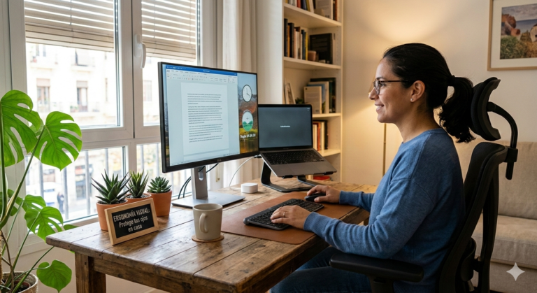 Ergonomía visual en el teletrabajo: cómo proteger tus ojos trabajando desde casa